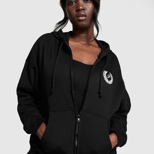 PINK Victoria's Secret Black Hoodie with White Logo